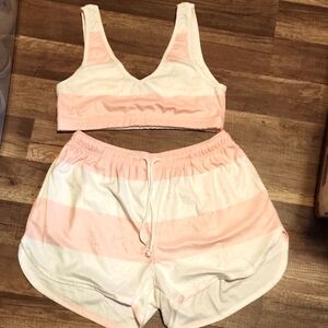 Blakely Women’s Terrycloth Drawstring Shorts With Matching Sports Bra NWOT L/XL